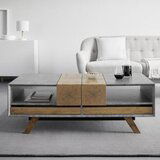 Bessagi Home moderna klubska mizica casper, barva betona, hrasta, predali | Shoptok.si