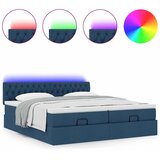  Otomanski okvir kreveta s madracima plavi 200x200cm tkanine | shoptok.hr