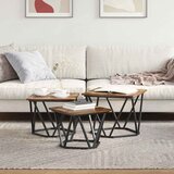  Kava Stol 3 pcs Dimljeni hrast Inženjerska drva i čelik | shoptok.hr
