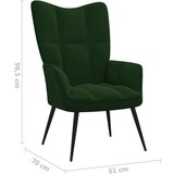  Stolica za opuštanje s osloncem za noge tamnozelena baršunasta | shoptok.hr