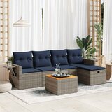 vidaXL 6-dijelni set vrtnih sofa od poliratana s jastucima sivi | shoptok.hr