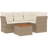  5-dijelni vrtni set sofa s jastucima bež od poliratana | shoptok.hr