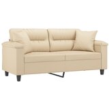  Dvosjed s jastucima krem 140 cm od mikrovlakana | shoptok.hr