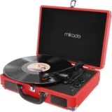Gramofon Mikado Nostalgia MN-P317 Red Turntable + Rca + Bluetooth Supported Music Box, 23651