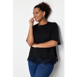 Trendyol Curve Black Lace Knitted T-shirt Cene