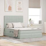 vidaXL Krevet S LED lampica Svijetlo siva 140 x 190 cm Baršun | shoptok.hr