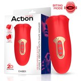 Action Ember Licking and Vibrating Mouth Shape Massager Red Cene