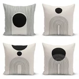 Minimalist Cushion Covers crno-bež jastučnice u setu 4 43x43 cm - minimalist cushion covers
