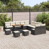  Sjedeća garnitura za vrt 14 kom. Crna poliratan 285 x 289 x 85 cm | Shoptok.si