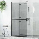 vidaXL zid za walk-in tuš ostalo crna i tamnoprozirna 100 x 190 cm Cijene
