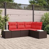  Vrtna sedežna garnitura 4 pcs Rjava Poly ratan, (5000063243) | Shoptok.si