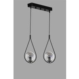 Opviq Damla 2 Li Sıralı Füme Camlı Siyah Sarkıt Black Chandelier | Eponuda.com