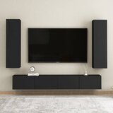 vidaXL 4-dijelni set TV ormarića od iverice crni Cijene