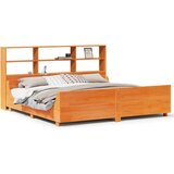  Krevet s regalom za knjige bez madraca 200x200 cm masivno drvo | shoptok.hr