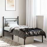 Maison Chic Kovinski Posteljni okvir - Enojna postelja - Postelja za odrasle z vzglavjem črn 80x200 cm, (21694096) | Shoptok.si