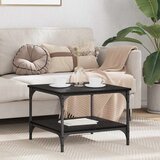 vidaXL Klubska miza Črna Orehovina 55 x 55 x 40 cm Konstruiran les | Shoptok.si