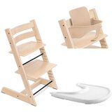 Stokke stol za hranjenje Tripp Trapp set 3v1 natur/white 685300- pladenj | Shoptok.si