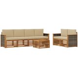  Set vanjskih sofa 7 kom. Prirodna i bež Čvrsto drvo akacije | shoptok.hr