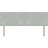 vidaXL Vzglavje Diamantni Bloki Oblika Svetlo Siva 140 cm Velur | Shoptok.si