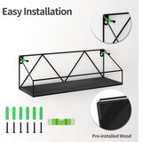 EYMPEU set 5 lesenih stenskih polic z kovinskimi nosilci odprta embalaža | Shoptok.si