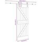  Klizna vrata NARVIK Prirodna i crna 70 x 210 cm (213,5 cm) | shoptok.hr