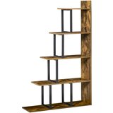 HOMCOM Knjižnica v industrijskem slogu, starinski regal s petimi policami iz iverne plošče, 102x30x160cm, (20744999) | Shoptok.si