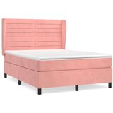  Box spring postelja z vzmetnico roza 140x200 cm žamet, (20791820) | Shoptok.si