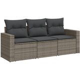 Maison Chic Seti vrtnega pohištva - Vrtna garnitura - Vrtni pohištvo set 3-delna z blazinami siv poli ratan, (21809217) | Shoptok.si