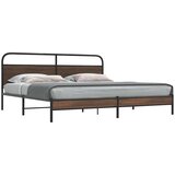 Metalni okvir kreveta bez madraca smeđa boja hrasta 200x200 cm | shoptok.hr