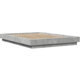 vidaXL Okvir krevet s LED svjetlima siva boja betona 135x190 cm drveni | shoptok.hr