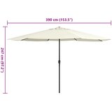  Vrtni suncobran s metalnim stupom 390 cm pješčano bijeli | Eponuda.ba