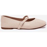Boto Flat Ballerinas With Strap Eco Suede Beige Tirilina | Shoptok.si