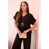 Kesi Włoski Set with necklace blouse + pants brown | Shoptok.si