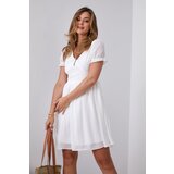 Fasardi Simple cream dress with short sleeves | shoptok.hr