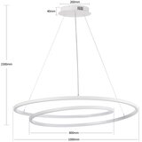  Brilagi-LED prigušiva luster na sajli TWISTER LED/105W/230V prečnik 100 cm bela + daljinski upravljač | Eponuda.com