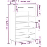 Ormarić Omarica za čevlje betonsko siva 60x35x105 cm inženirski les, (20796119) | Shoptok.si