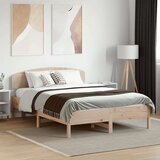  Posteljni okvir z vzglavjem 140x190 cm trdna borovina | Shoptok.si
