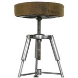  Tabure Home ESPRIT Smeđa Srebrna Koža Metal 39 x 39 x 57 cm | shoptok.hr