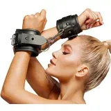 Zado Professional Leather Handcuffs Black