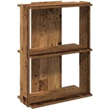 vidaXL Knjižna omara 3-nadstropna starinski les 60x30x80 cm inž. les | Shoptok.si