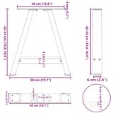  Noge za klubsko mizico v obliki črke A, 2 kosa, bele barve, 50 x (42-43) cm, jeklo, (22123949) | Shoptok.si