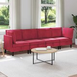  Set namještaja za dnevni boravak 4 pcs Vinska crvena Baršun | shoptok.hr