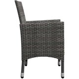 In 3-dijelni bistro set od poliratana i kaljenog stakla sivi | shoptok.hr