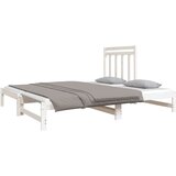  Dnevni ležaj na izvlačenje bijeli 2x(90x190)cm masivna borovina | shoptok.hr