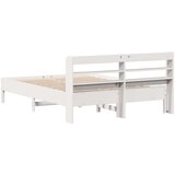 vidaXL Posteljni okvir brez vzmetnice bel 140x190 cm trdna borovina | Shoptok.si