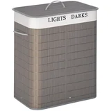 koš za perilo bambus, kovina 52D x 32Š x 63V cm sivo+belo, (5000242309)
