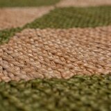 Flair Rugs Zelen/v naravni barvi ročno tkan tekač iz mešanice jute 60x230 cm Effie Diamond – | Shoptok.si