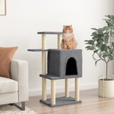 vidaXL Mačje drevo s praskalniki iz sisala temno sivo 97 cm | Shoptok.si