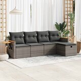 Maison Chic Seti vrtnega pohištva - Vrtna garnitura - Vrtni pohištvo set 5-delna z blazinami siv poli ratan, (21819914) | Shoptok.si