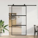 vidaXL Klizna vrata s priborom crna 102,5 x 205 cm kaljeno staklo Cijene